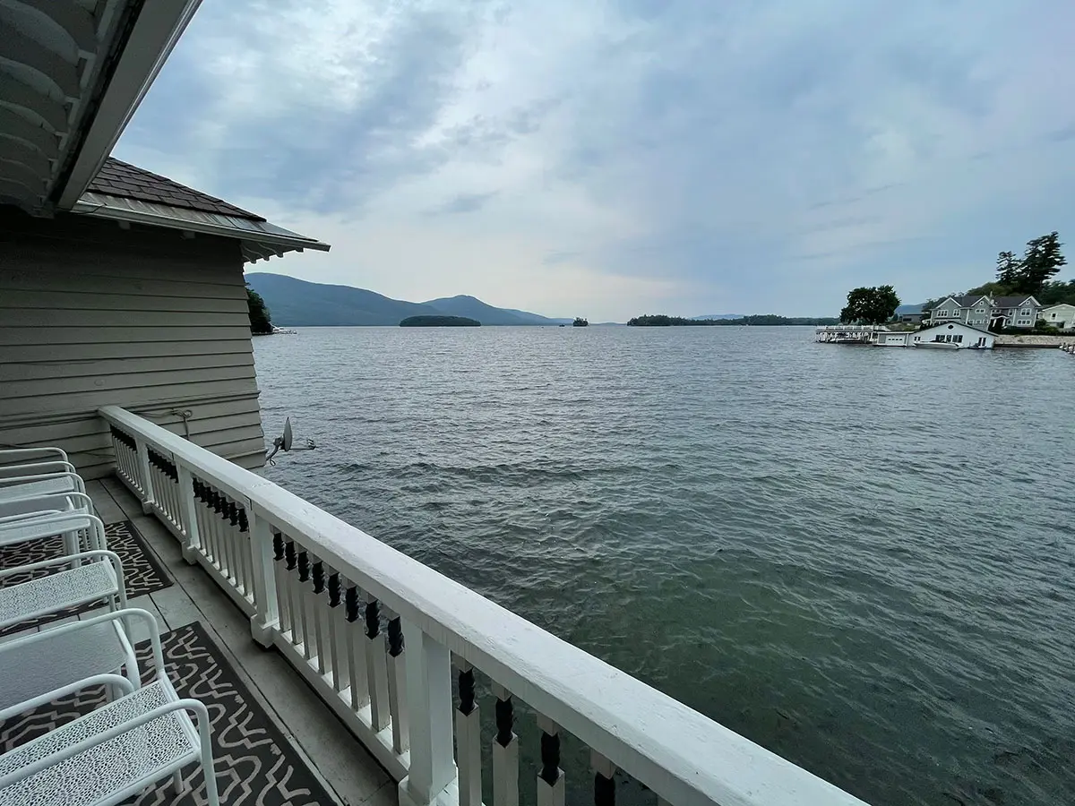 Tanner Room walk out porch on the water